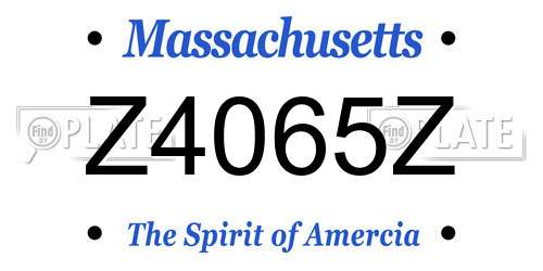 Z4065Z Massachusetts License Plate