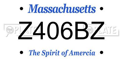 Z406BZ Massachusetts License Plate