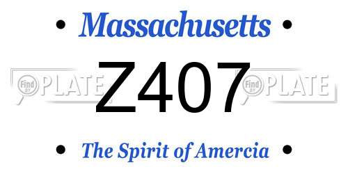 Z407 Massachusetts License Plate
