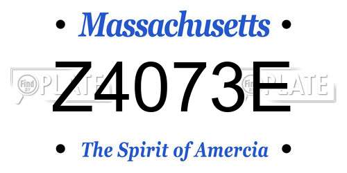 Z4073E Massachusetts License Plate
