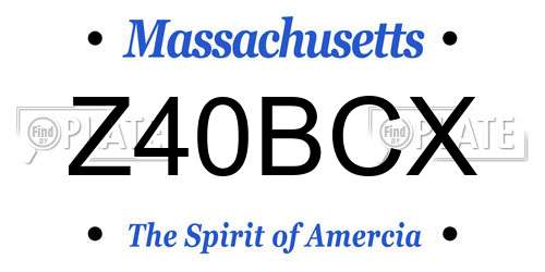 Z40BCX Massachusetts License Plate