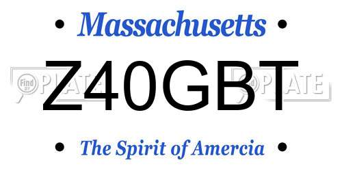 Z40GBT Massachusetts License Plate