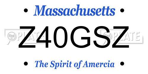 Z40GSZ Massachusetts License Plate