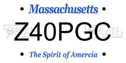 Z40PGC Massachusetts License Plate