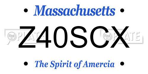 Z40SCX Massachusetts License Plate