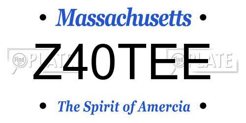 Z40TEE Massachusetts License Plate