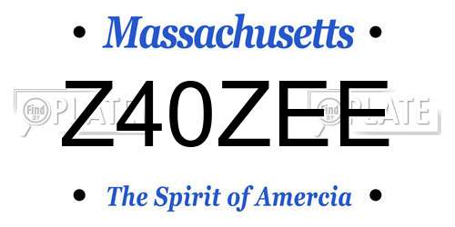 Z40ZEE Massachusetts License Plate