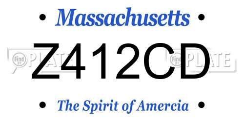 Z412CD Massachusetts License Plate