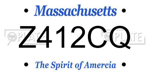 Z412CQ Massachusetts License Plate