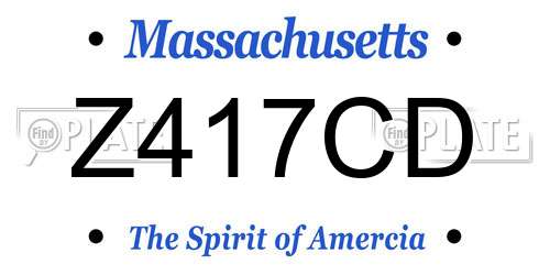Z417CD Massachusetts License Plate