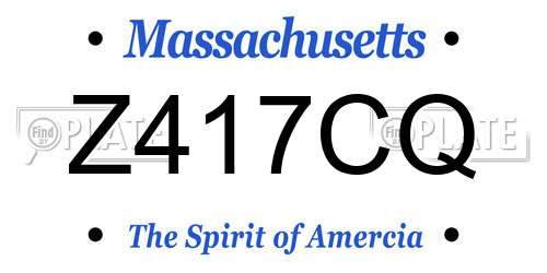 Z417CQ Massachusetts License Plate