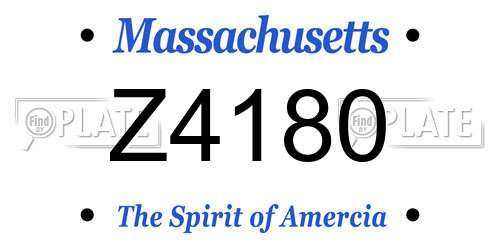 Z4180 Massachusetts License Plate