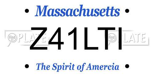 Z41LTI Massachusetts License Plate