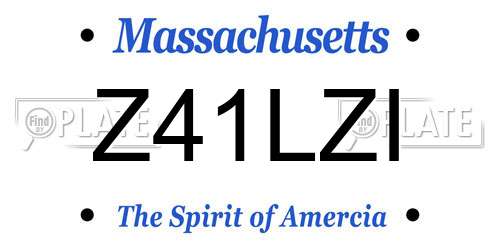 Z41LZI Massachusetts License Plate