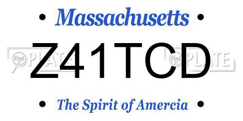 Z41TCD Massachusetts License Plate