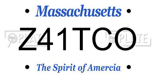 Z41TCO Massachusetts License Plate
