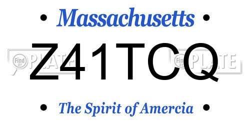 Z41TCQ Massachusetts License Plate