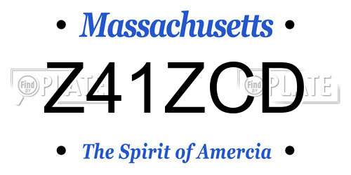Z41ZCD Massachusetts License Plate