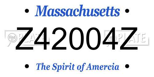 Z42004Z Massachusetts License Plate
