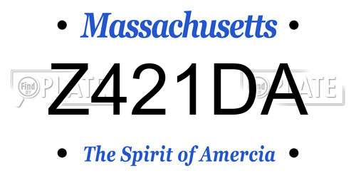 Z421DA Massachusetts License Plate