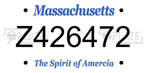 Z426472 Massachusetts License Plate