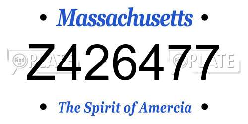 Z426477 Massachusetts License Plate