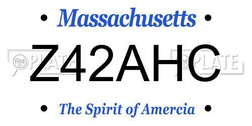 Z42AHC Massachusetts License Plate