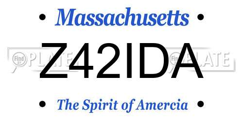 Z42IDA Massachusetts License Plate
