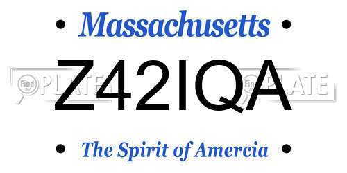 Z42IQA Massachusetts License Plate