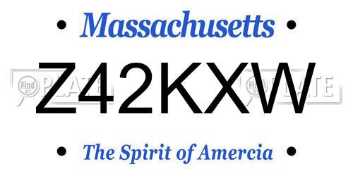 Z42KXW Massachusetts License Plate