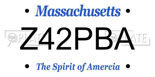 Z42PBA Massachusetts License Plate