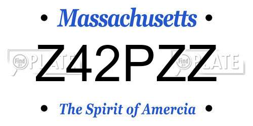 Z42PZZ Massachusetts License Plate