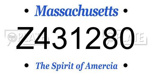 Z431280 Massachusetts License Plate