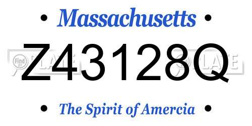 Z43128Q Massachusetts License Plate
