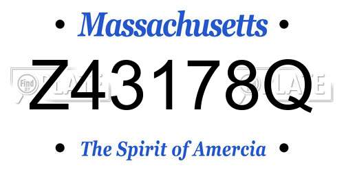 Z43178Q Massachusetts License Plate