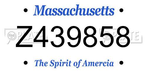 Z439858 Massachusetts License Plate