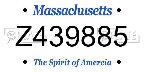 Z439885 Massachusetts License Plate