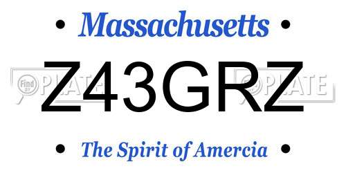 Z43GRZ Massachusetts License Plate