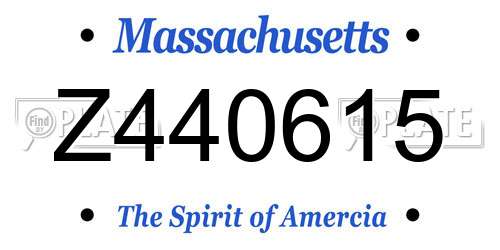Z440615 Massachusetts License Plate
