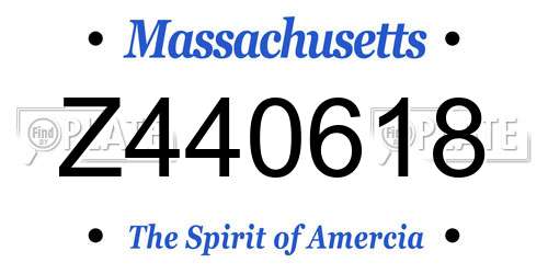 Z440618 Massachusetts License Plate
