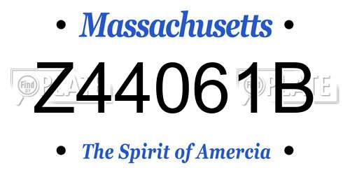 Z44061B Massachusetts License Plate
