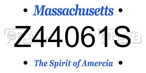Z44061S Massachusetts License Plate