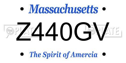 Z440GV Massachusetts License Plate