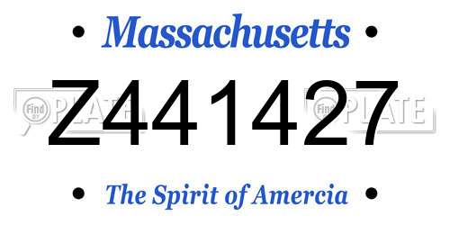 Z441427 Massachusetts License Plate