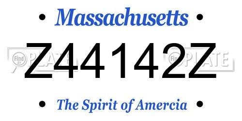 Z44142Z Massachusetts License Plate