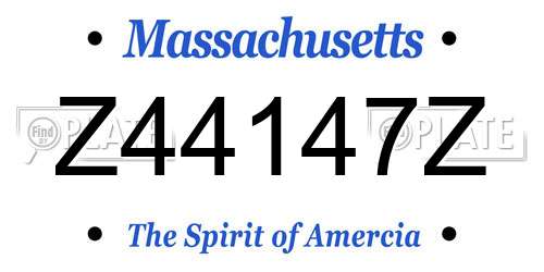 Z44147Z Massachusetts License Plate