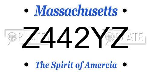 Z442YZ Massachusetts License Plate