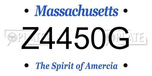 Z4450G Massachusetts License Plate
