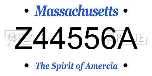 Z44556A Massachusetts License Plate