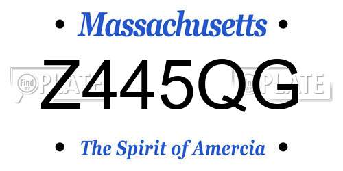 Z445QG Massachusetts License Plate